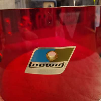 Ludwig Vistalite 10"(Diameter)x6.5" (Depth) Concert Tom 1970's - Red Acrylic image 2