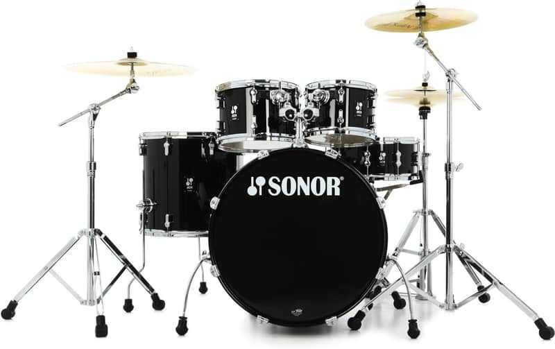 Sonor AQ1 Stage 5-piece Shell Pack with Hardware - Piano Black (AQ1-STAGEWMCPB) image 1