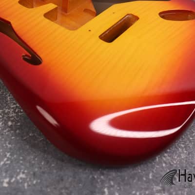 Sienna Burst F-Hole 2PC Alder S type Body Tremolo Rout, ST Custom S-Style Body, Vintage Guitar Part Replacement, Guitar DIY Building Kit image 6