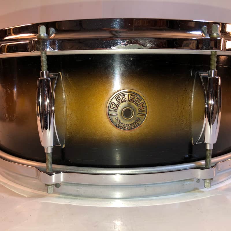 1950’s – 1960’s Gretsch Round Badge 5.5×14″ Snare Drum Black S…
