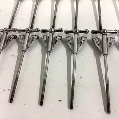 20 Ludwig Vintage Faucet Bass Drum T-Handles & Claws "NICE" 1950's - Chrome image 1