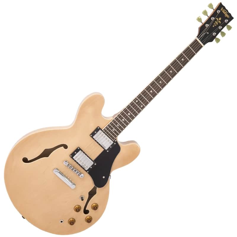 Vintage Reissue Series, Semi Hollow VSA500MP Set neck w/Offset heel, Twin HB, Natural Maple Gloss image 1