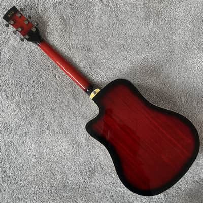 Sunburst 41 Inch Acoustic Electric Guitar, Tiger Maple Top, Rosewood Fingerboard image 3
