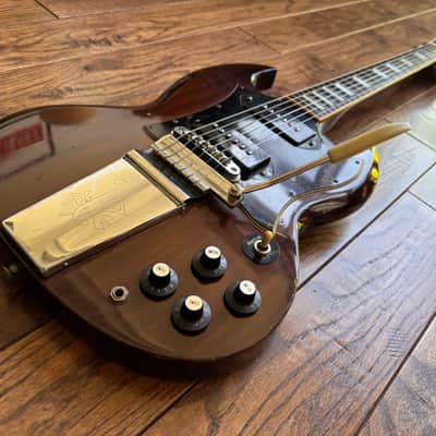 Rare Vintage 1973 Burny FSG-80 Electric Guitar Walnut P90s Vibrola Tremolo MIJ Japan image 4