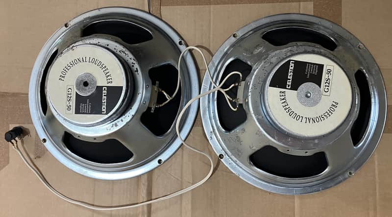 Pair Celestion G12S-50, T3567, 12", 50w, 8 ohm, Guitar Speakers from 1993 image 1