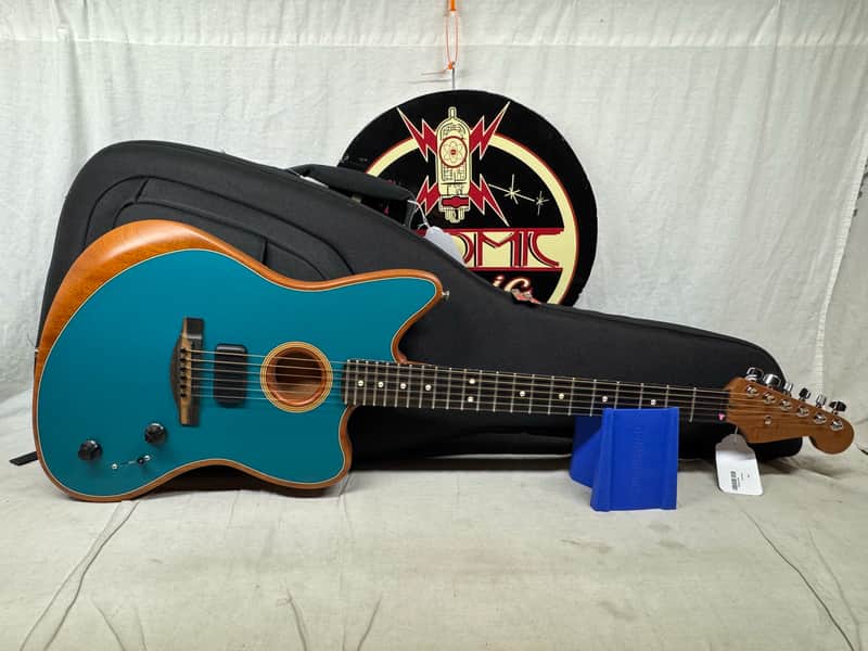 Fender American Acoustasonic Jazzmaster Guitar with Gig Bag 2021 - Ocean Turquoise / Ebony fingerboard image 1