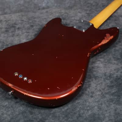 Olinto By La Bella 4-String Short Scale Bass - Candy Apple Red Relic w/Matching headstock image 20