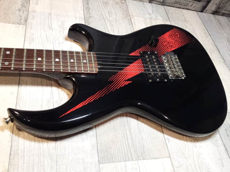 Aria Pro II RS Inazuma-V 1980s - Black w/Thunderbolt - MIJ | Reverb