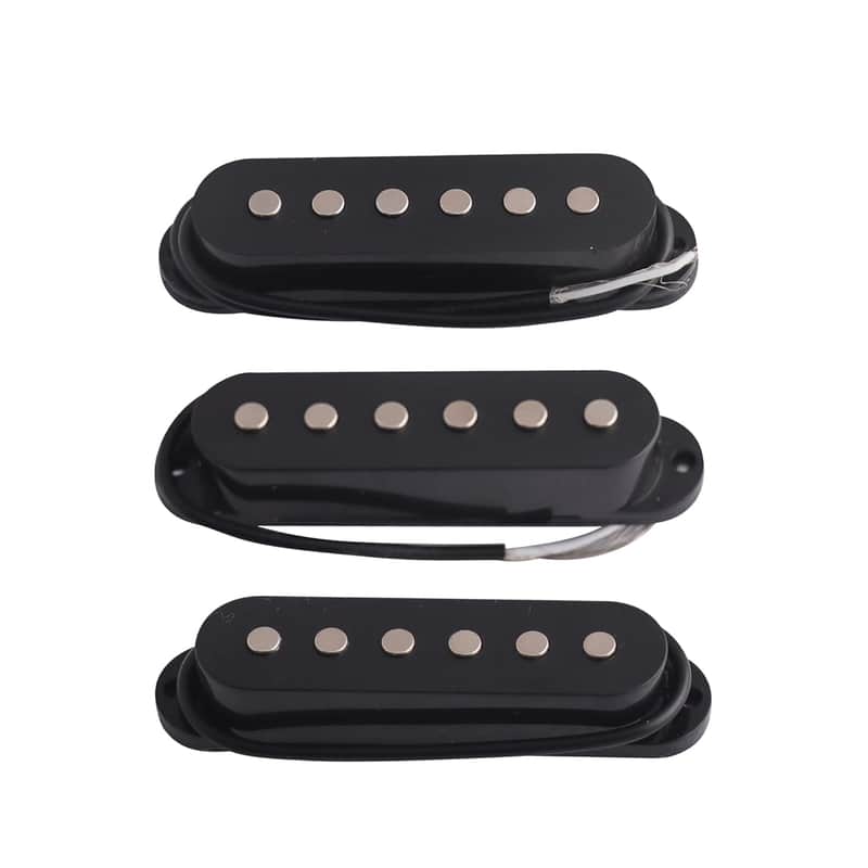 Electric Guitar Pickups S-S-S Single Coil Pickup Ceremic Magnet Neck Middle Bridge Pickups Set for ST Strat Style Electric Guitar Parts Replacement Accessories Set of 3Pcs Black. image 1