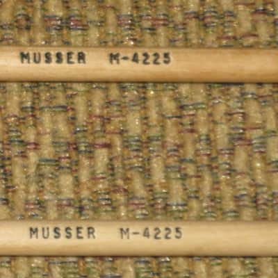 ONE pair new old stock (with packaging) Musser M4225 Mallets, white 1" medium-hard poly-ball head with birch handles -- recommended use is for bells or xylophone (from around 2019) Made in USA image 2