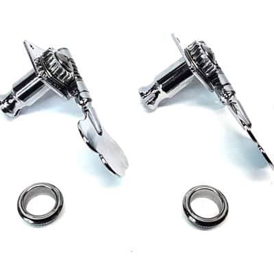Brio 4 In-Line Open Gear Bass Tuners Right Handed. Chrome image 3