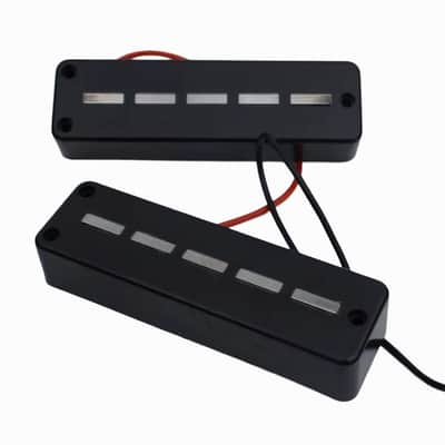 5 String Electric Bass Neck and Bridge Ceramic Soapbar Pickups Set image 3