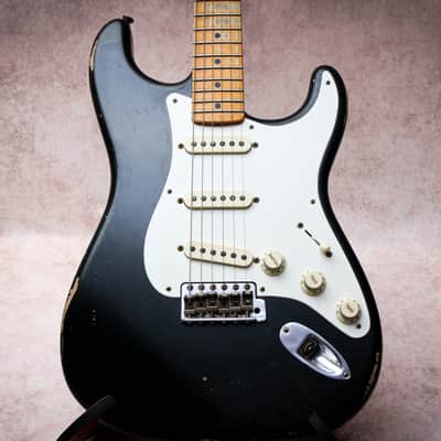 FENDER USA CS Mastertbuilt 56' Reissue Active Stratocaster Relic * Todd Krause "Faded British Racing Green" (2022) image 5