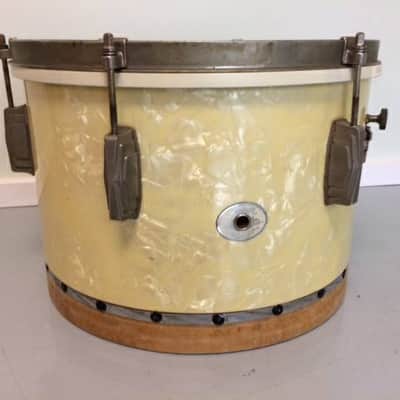 Ludwig & Ludwig Drum Set circa 1940 White Marine Pearl w/ Zildjian Zilco Cymbals image 8