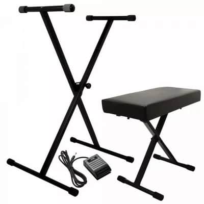 On-Stage KPK6520 CB Keyboard Stand and Bench Pack with Keyboard Sustain Pedal 2024 - BLACK image 1
