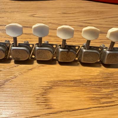 Fender Schaller Six In Line Tuners Plastic Buttons 1960s image 6