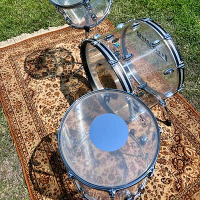 Ludwig Vistalite Clear Pro Beat 14x24/16x16/9x13 Acrylic Kit Drums Shell Pack image 7