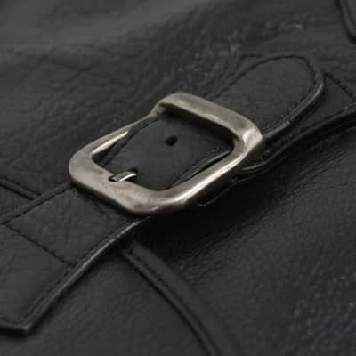 Harvest Fine Leather Black Buffalo & Canvas Gig Bag for Two Electric Bass Guitars image 20