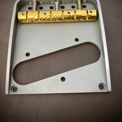 Van Dyke-Harms Left-Hand Telecaster Bridge w/front attachment points and Monolithic Saddle Combo 2023 - Stainless Steel image 5
