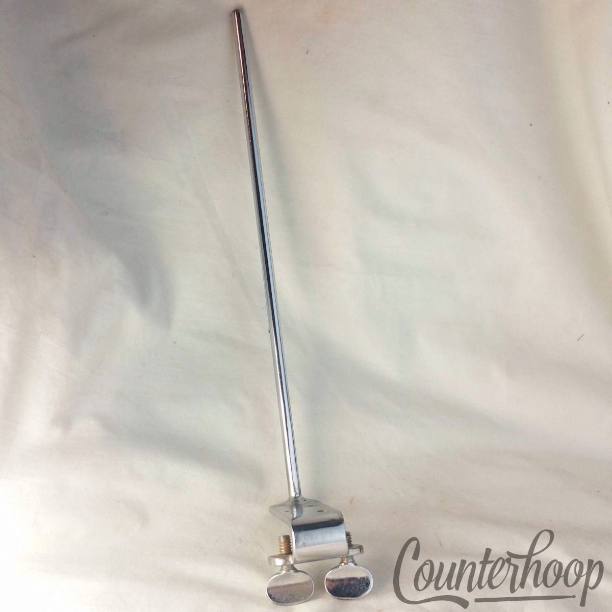 Duplex L-Arm Splash Cymbal Holder Clamp-On Bass Drum Hoop Mount USA Vintage 30s — main photograph