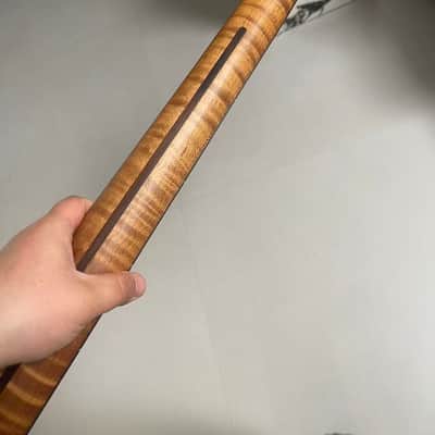 4a 4-string electric bass neck P bass stainless steel 21frets Roasted flame Maple guitar neck 34inch Rosewood fingerboard hole 18mm Nut 42mm image 8