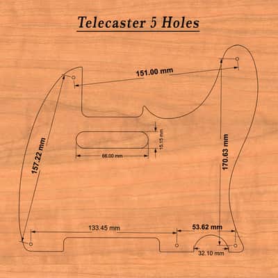 Wood Pickguard for Fender Telecaster Laser engraved Real Cherrywood with Unique Artwork image 7
