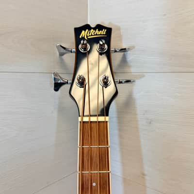 Mitchell EZB Super Short Scale Acoustic Bass Guitar Sunburst Acoustic-Electric Bass 2024 image 5