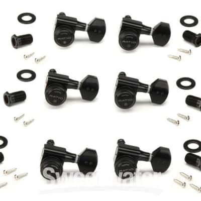 Graph Tech PRL-8721-B0 Ratio 6 In-Line Electric Guitar Locking Machine Heads - Mini Contemporary Style/Bla (PRL8721B0d1) image 4