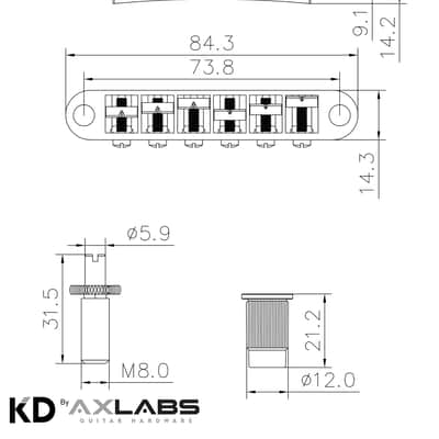 KD by AxLabs Tune-O-Matic Bridge & Stop Tailpiece - Black image 2