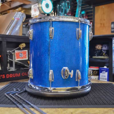 USED Ludwig 4pc Drum Kit - Transition Badge, "Blue Sparkle" image 11