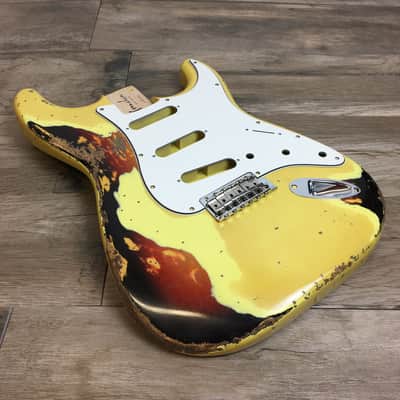 Made to Order - FRANCHIN Mercury guitar body Relic Aged 100% Nitro Lacquer COLOR OVER COLOR (Sunburst/ Black/ White/ Blue/ Green/ Yellow/ Red/ Pink/ Burgundy/ Purple/ Gold/ Silver, etc.) Basswood Poplar Stratocaster-Strat-S-Style Made in Italy image 2