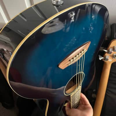 Ibanez TCY10E-TBS Talman Spruce / Sapele Double Cutaway 2019 - 2021 - Transparent Blue Sunburst image 9