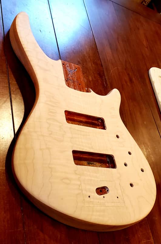Warmoth G5 Unfinished Bass Body Mahogany w/Flame Maple Top 5 String image 1