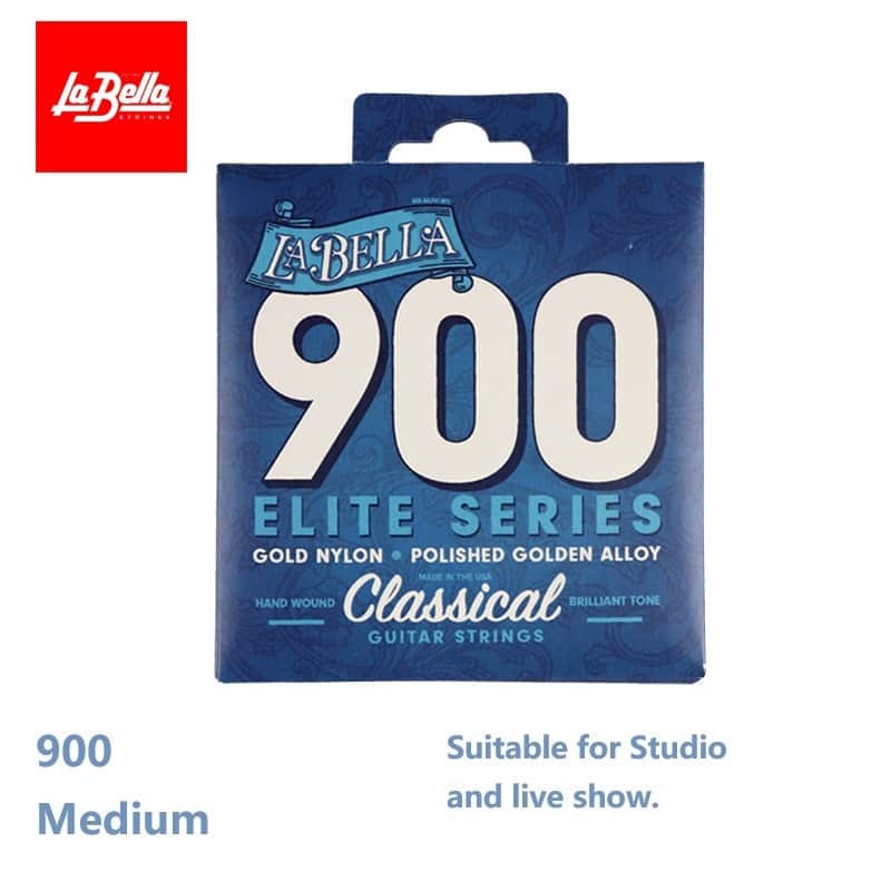 La Bella 900 Elite Classical Guitar Strings – Gold Nylon, Polished Golden Alloy Basses image 1