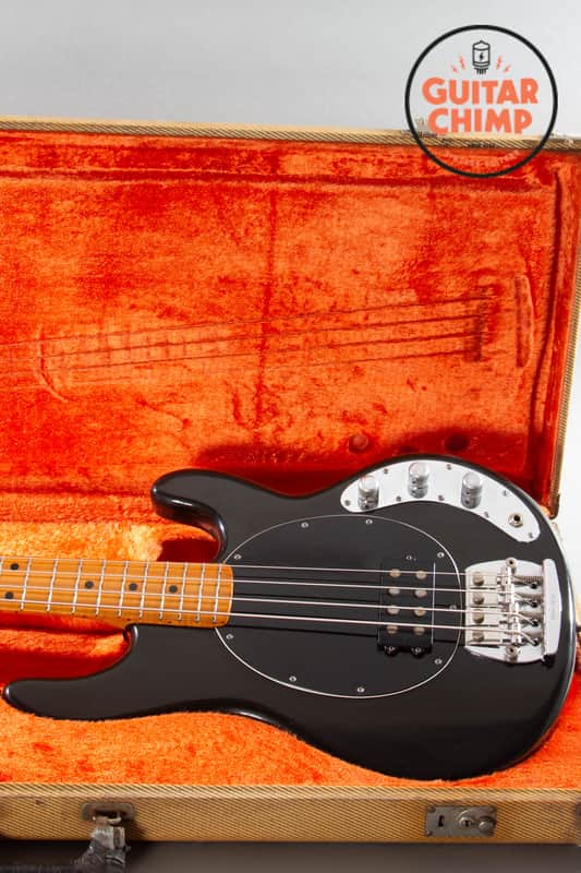 1979 Music Man Stingray Bass Black Pre-Ernie Ball OHSC image 1