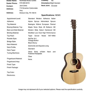 C.F. Martin Custom Shop "000" Auditorium Italian Alpine Spruce w/ Bastogne Walnut Back & Sides image 4
