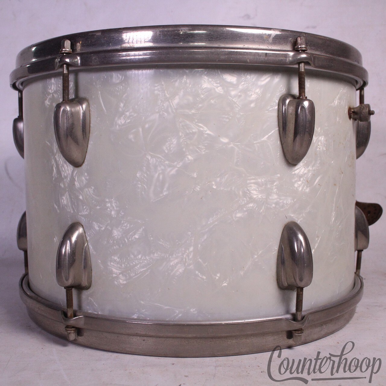 Slingerland 13x9"50s WMP Radio King Tom Drum NOB Brass Rims White Marine Pearl* — main photograph