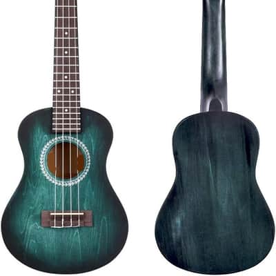 Ukulele Concert 23 Inches Blue-green, Ukulele Beginner Kit for Adults and Children, Unique Color Design image 2