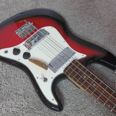 Vintage 1970s Tesico Lyle Electric Bass Guitar MIJ Japan Sunburst Short Scale image 3
