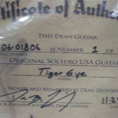 Dean USA Soltero Serial #1 Electric Guitar Solid Body FIRST ONE BY DEAN ZELINSKY image 5
