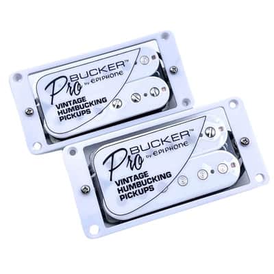 Epiphone White Probuckers Guitar Humbucker Pickups Neck and Bridge Set image 1