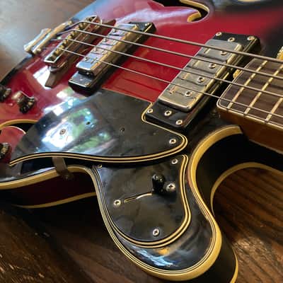 Univox Hollowbody bass 30.5” scale 60’s - Sunburst image 3