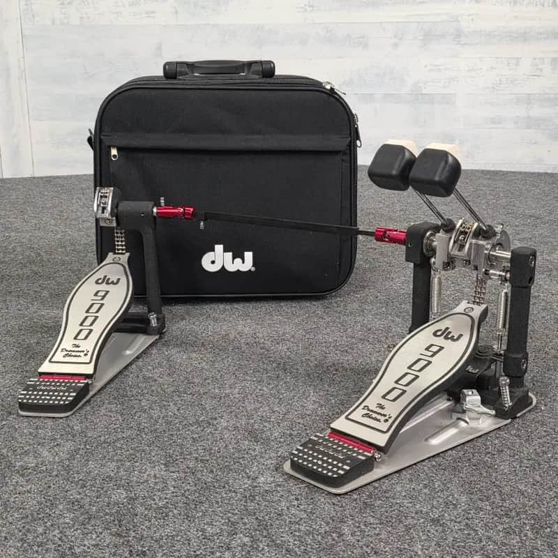 Used DW 9000 Double Bass Drum Pedal w/Zippered Case - Very Good image 1