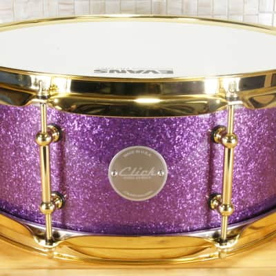 Click Icon Snare Drum 5.5x13 10ply Maple Purple Sparkle image 6