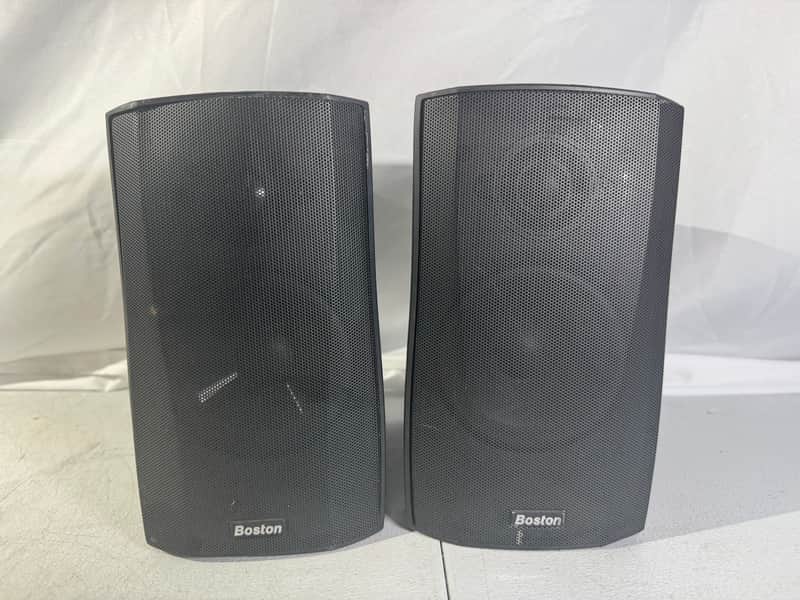 Boston Micro 130x Bookshelf Speakers HiFi Stereo Vintage Home Audio Black image 1