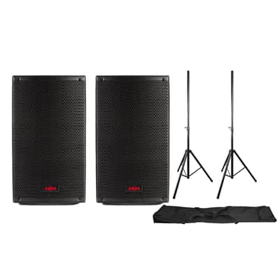 HH Tensor TRE-1001 Active PA Speaker Bundle with Stands & Cables image 2