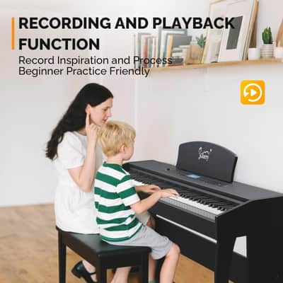 Glarry GDP-209 88-Key Home Fully Weighted Hammer-action Keybed Digital Piano Matte Black image 9