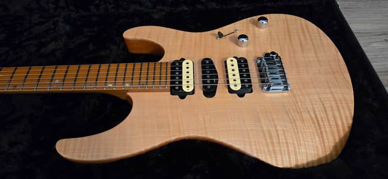 Suhr Modern Custom – Natural Flame Maple Top – Roasted Maple Neck – OHSC image 1