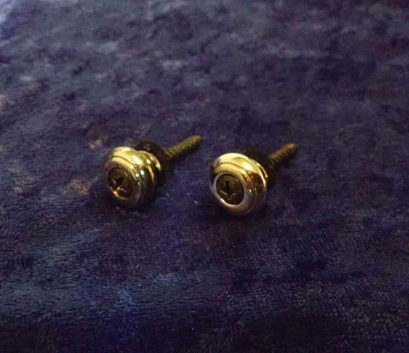 Allparts strap buttons black chrome image 1