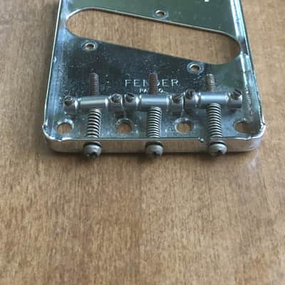 Vintage 1960s Fender USA Tele Ashtray 3 Saddle Guitar Bridge Plate Natural Relic image 2